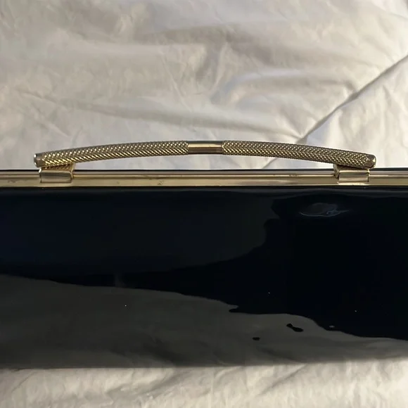 Vintage black patent leather clutch. - Picture 3 of 4